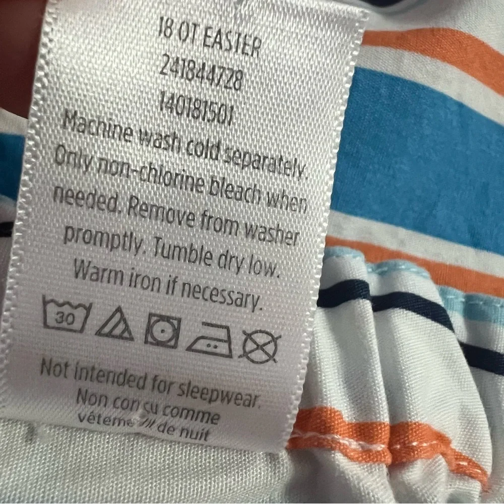 Gymboree Striped Coral Orange and Blue Baby 6-12 month Tank Top